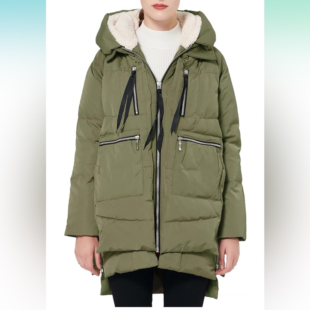 Amazon Puffer OROLAY Cult favorite Olive Coat Jacket XS